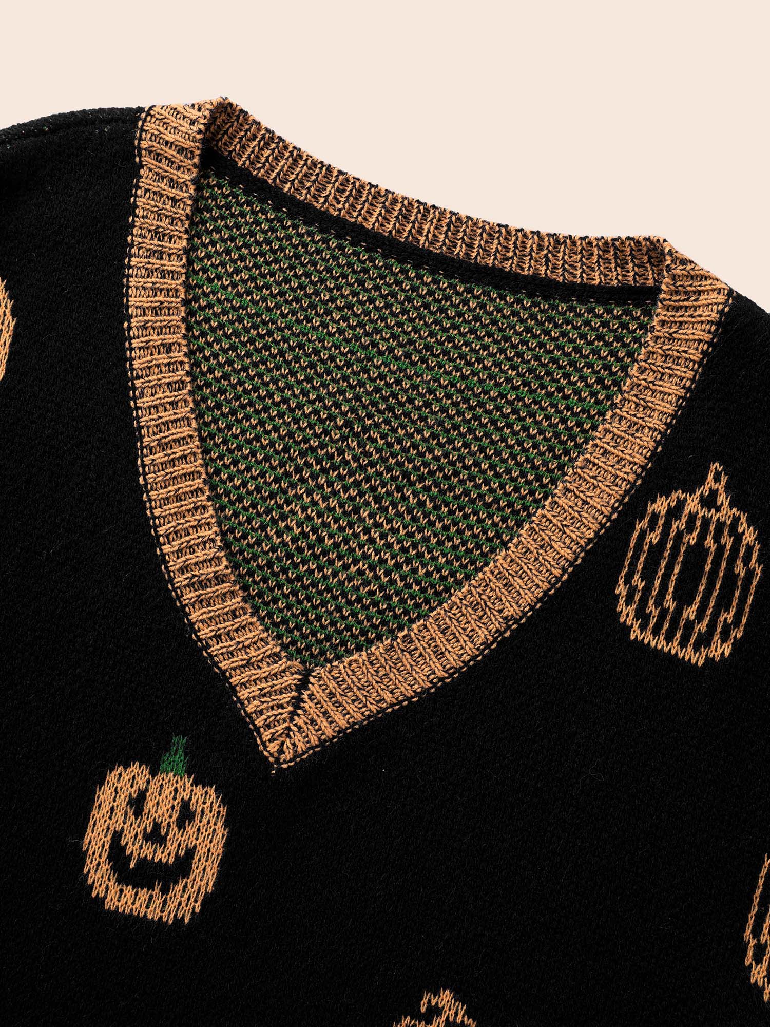 Pumpkin Patch Contrasting Color Hemline Pullover