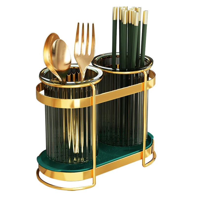 Luxury Kitchen Storage Tableware Drainer Rack Knife Spoon Fork Chopstick Wall Hanging Holder Storage Rack