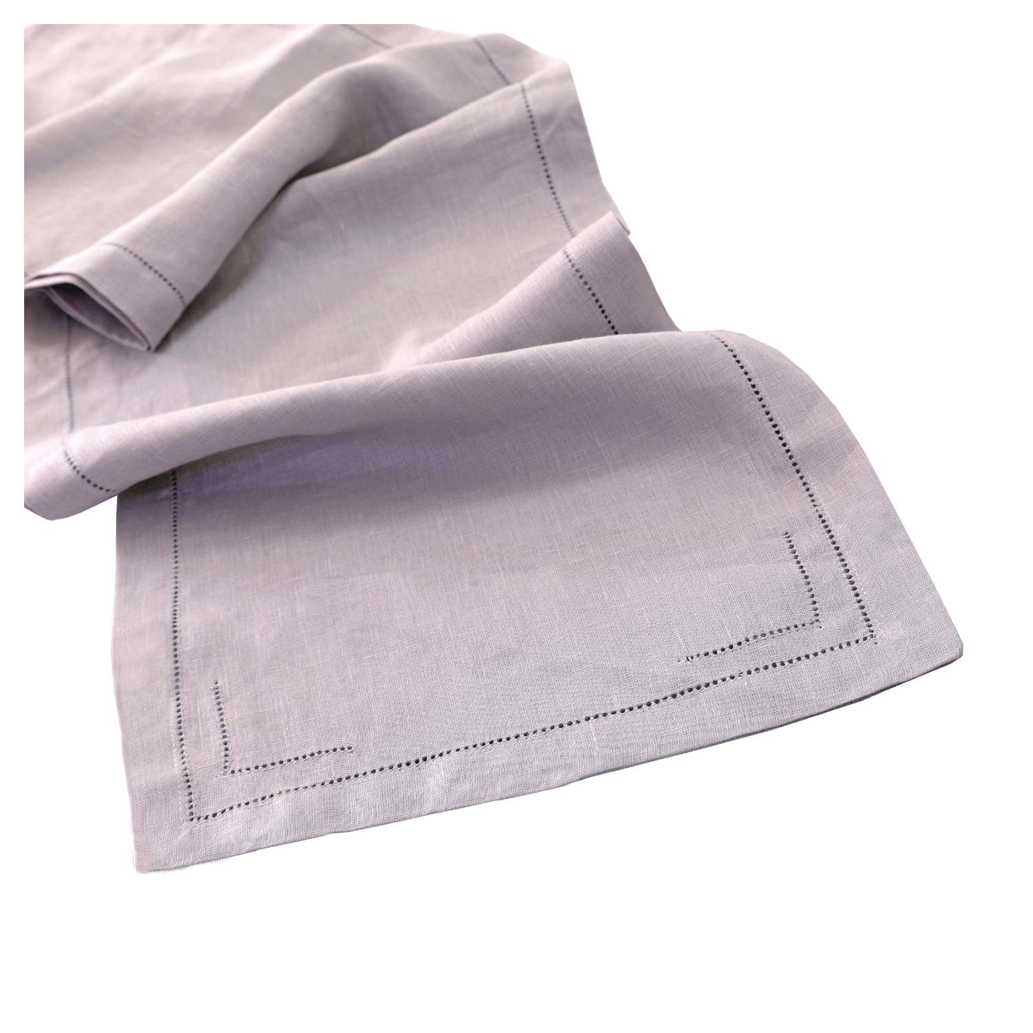 Lavender 100% Linen Incomplete Hemstitch Table Runner 72