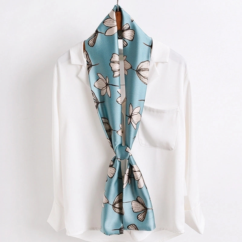 Women's Elegant Printing Satin Silk Scarf
