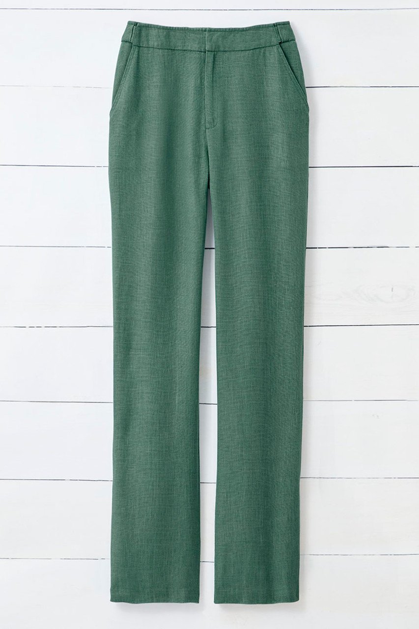Hidden Stretch-Waist Linen Pants