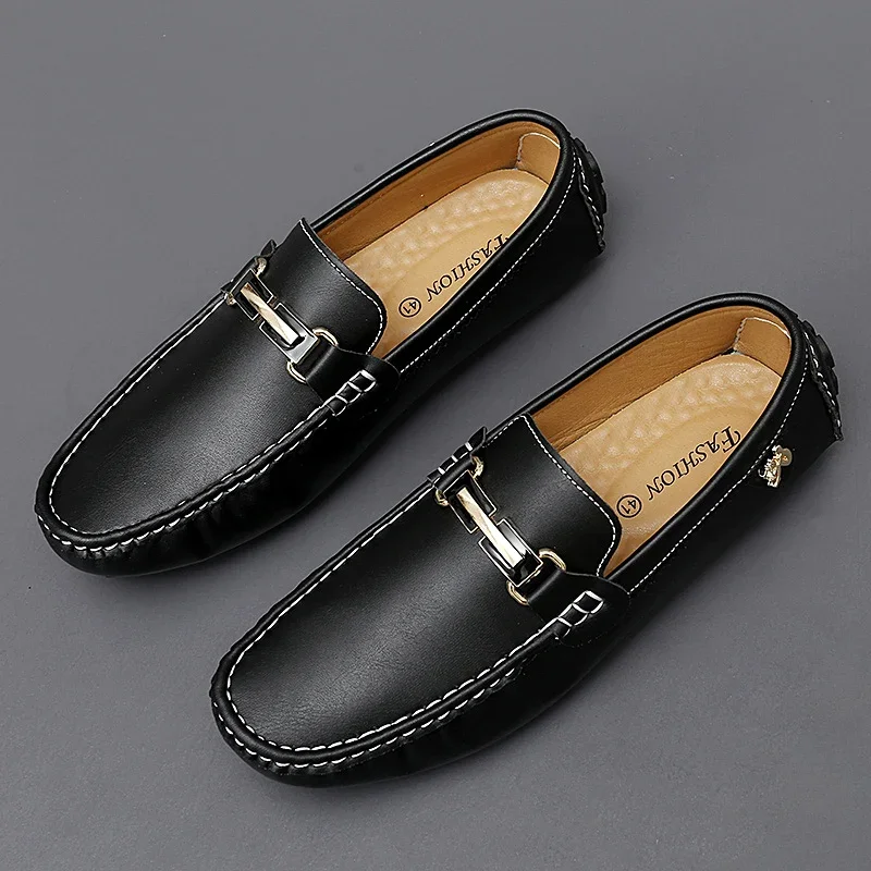 Gameglobeplanet oxford Handmade Leather Men Shoes Casual Slip On Loafers Breathable Men Flats Moccasins Tooling Plus Size women boats shoes