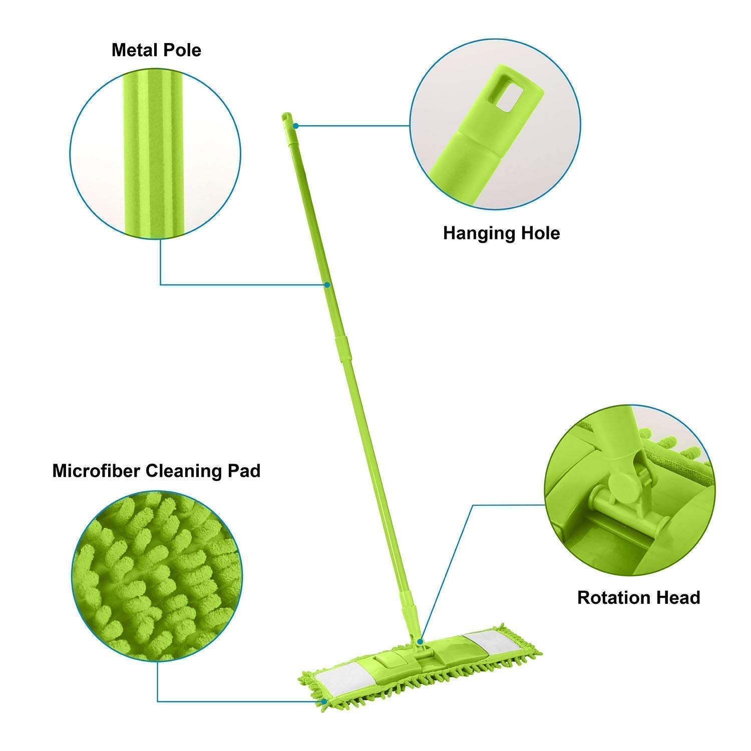 New Flat Microfiber Squeeze Mop With Long Handle