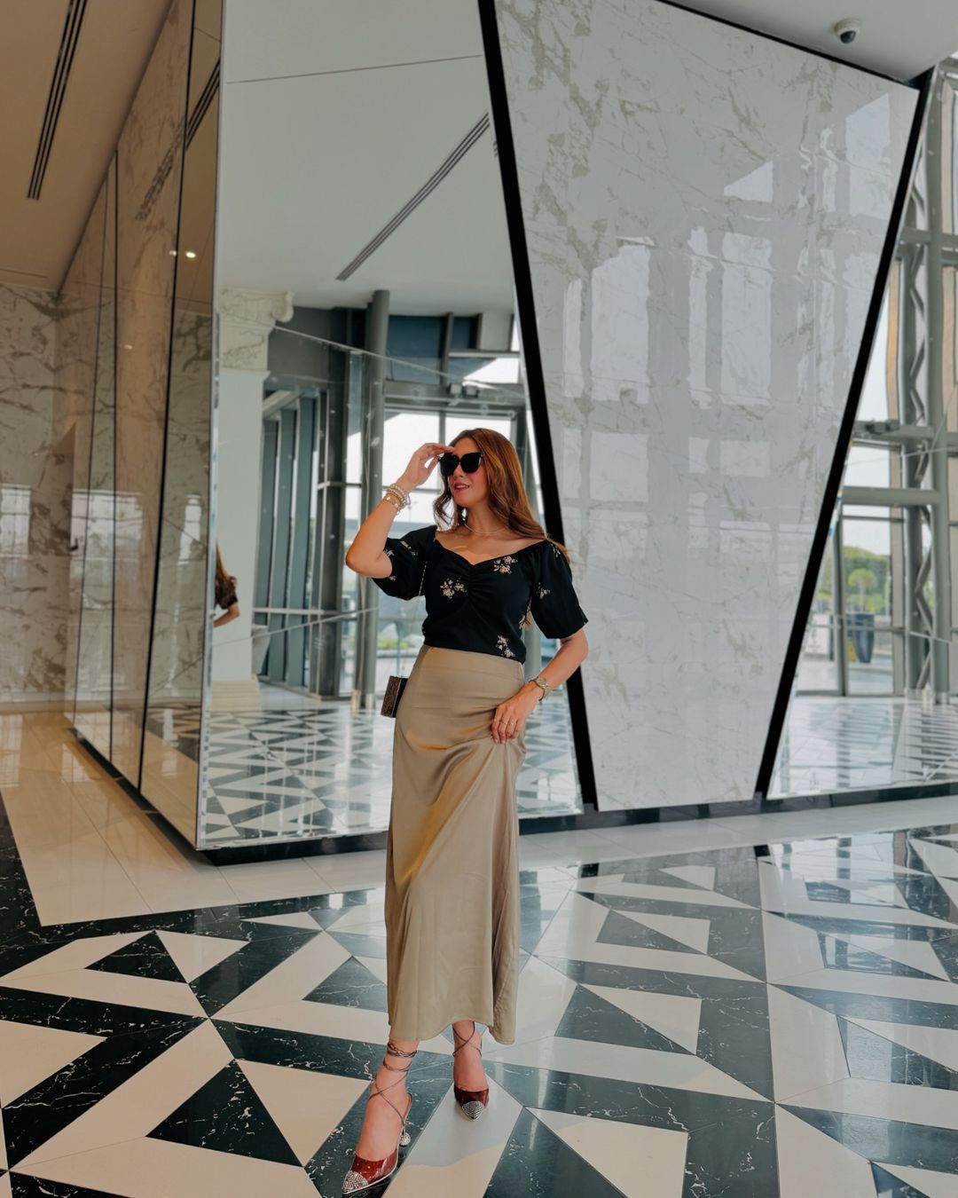Parien High Waist Solid A-line Skirt