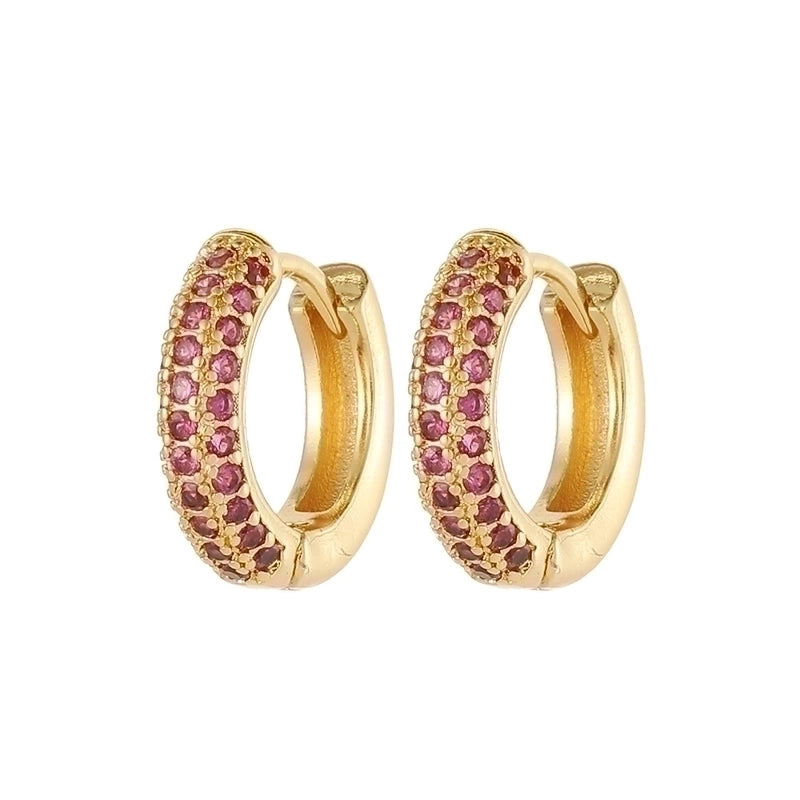 2 Pieces Minimalist U Shape Plating Inlay Copper Zircon Earrings