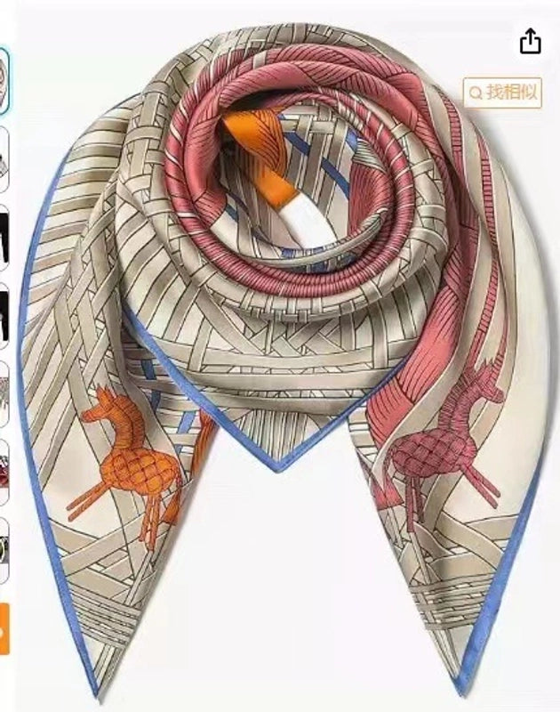Women's Elegant Printing Silk Silk Scarf