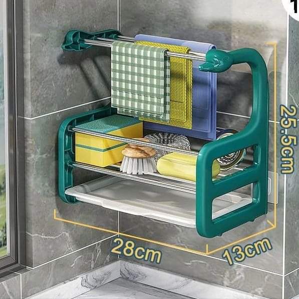 2 Tier retractable kitchen/bathroom storage rack