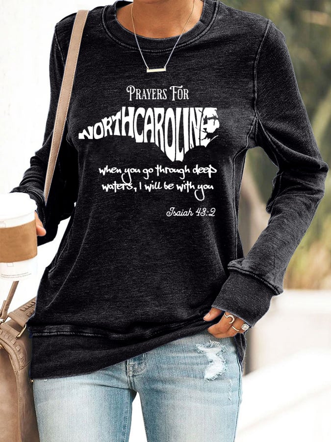 Women's North Carolina Strong Printed Casual Sweatshirt