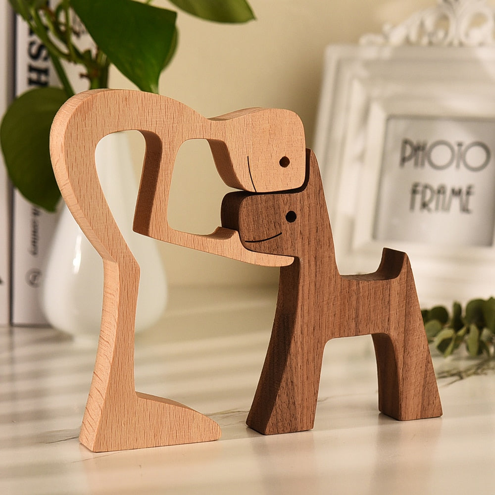 Nordic Wooden Dog Sculptures