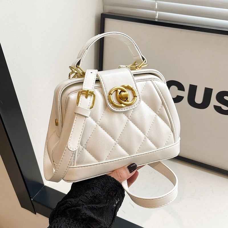 Women's Medium Pu Leather Solid Color Streetwear Square Flip Cover Crossbody Bag