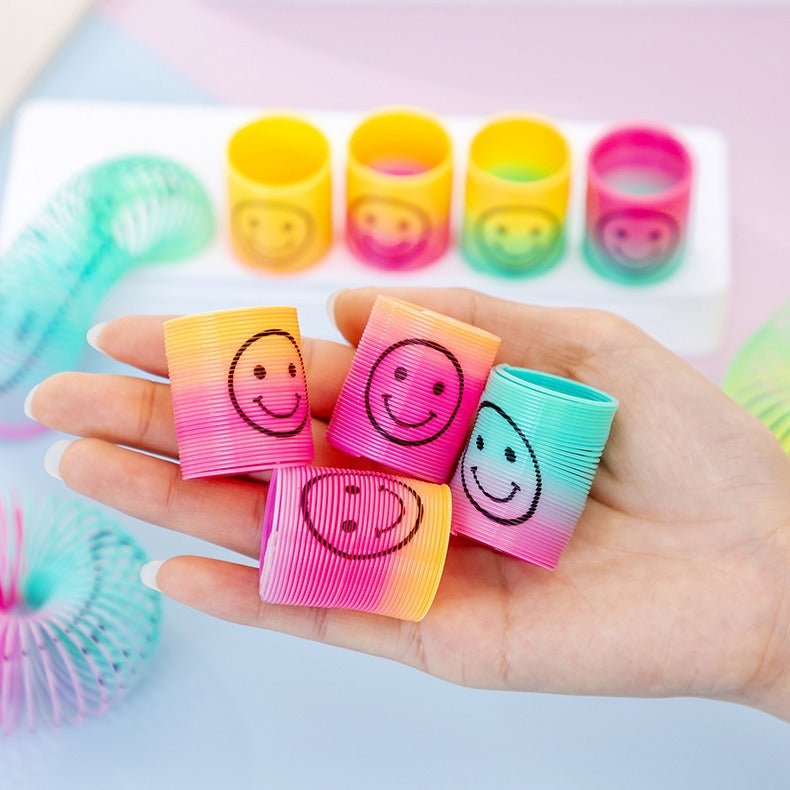 Mini Smiling Face Rainbow Circle Spring Toy