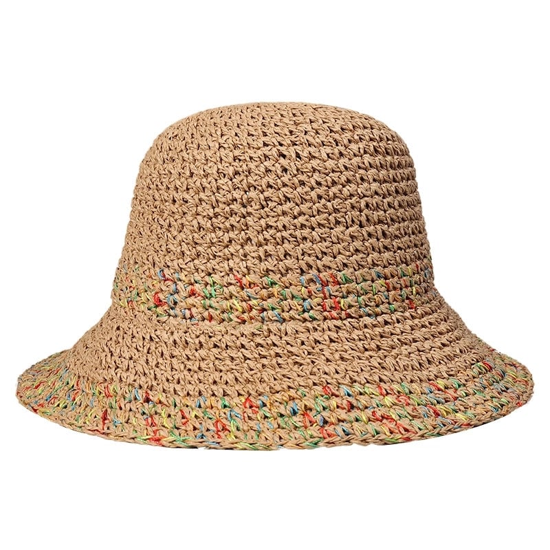 Women's Hawaiian Vacation Modern Style Solid Color Wide Eaves Straw Hat