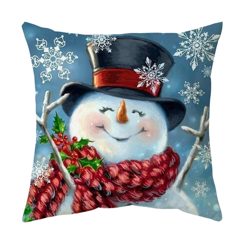 Cute Snowman Short Plush Pillow Cases