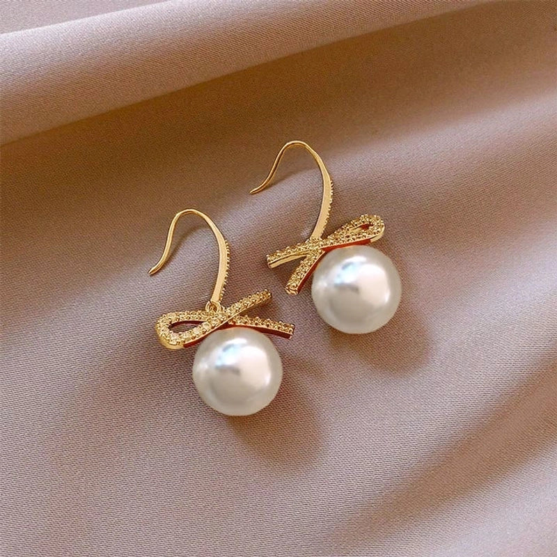 1 Pair Minimalist Round Inlay Alloy Zircon Ear Studs