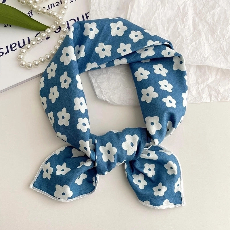 Women's Sweet Minimalist Color Block Cotton And Linen Printing Scarf
