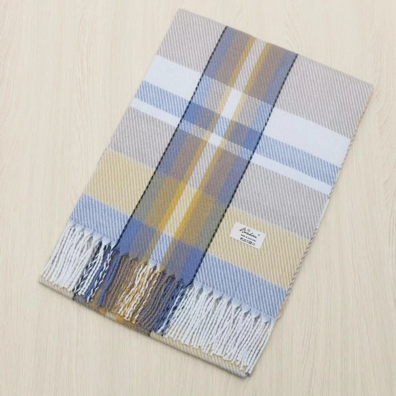 Academy Style Plaid Cashmere Scarf Winter New Tassel Couples Scarf Warm Shawl