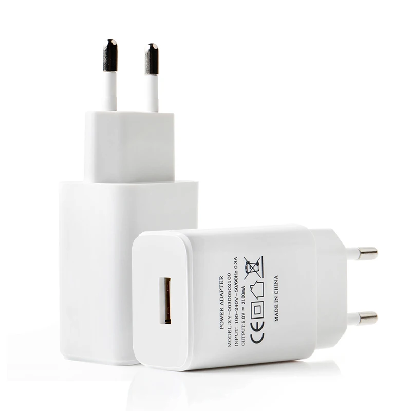 EU US 5V 2.1A Fast Charging Adapter Wall Charger USB Fast Phone Charger