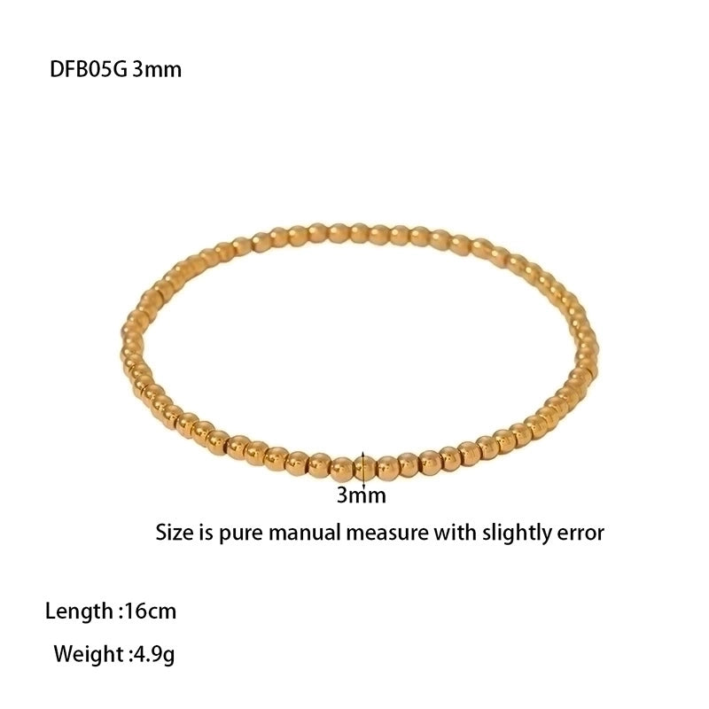 Solid Color 304 Stainless Steel 18K Gold Plated Stainless Steel Bracelets In Bulk