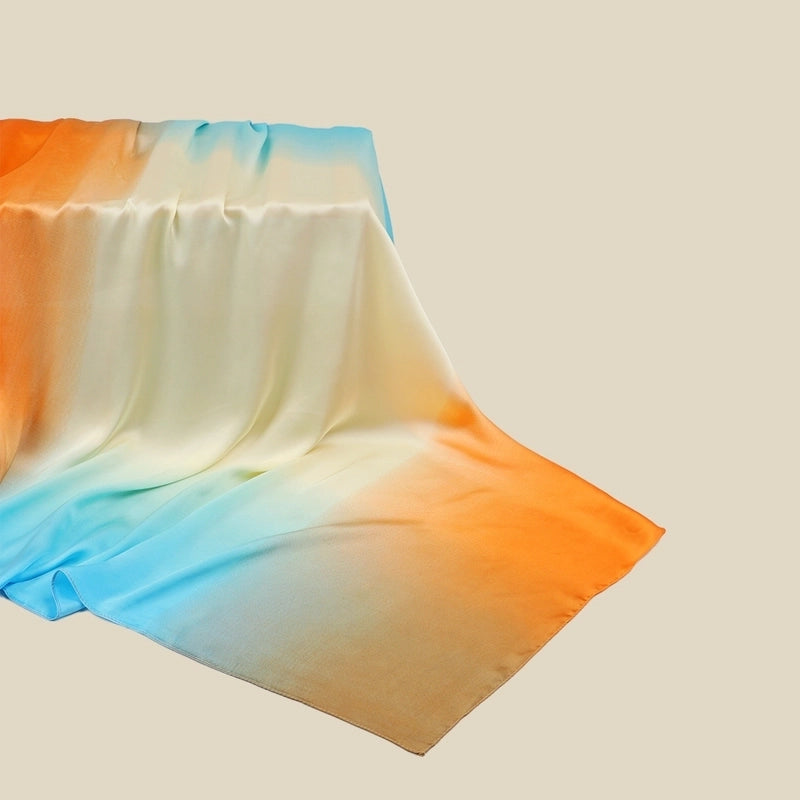 Women's Elegant Tie Dye Satin Silk Scarves