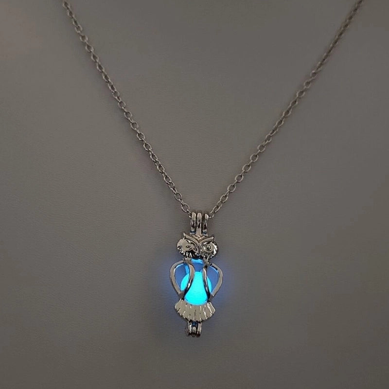 Luminous Hollow Diy Cage Christmas Tree Women's Necklace