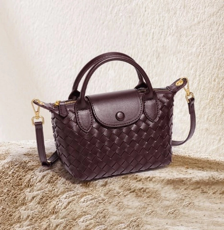 Women's Small Pu Leather Solid Color Vintage Style Dumpling Shape Zipper Shoulder Bag Handbag Crossbody Bag
