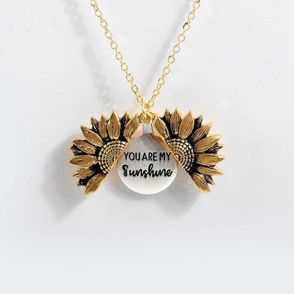 🔥🌞You Are My Sunshine Sunflower Necklace🌻(Double-sided engraving)