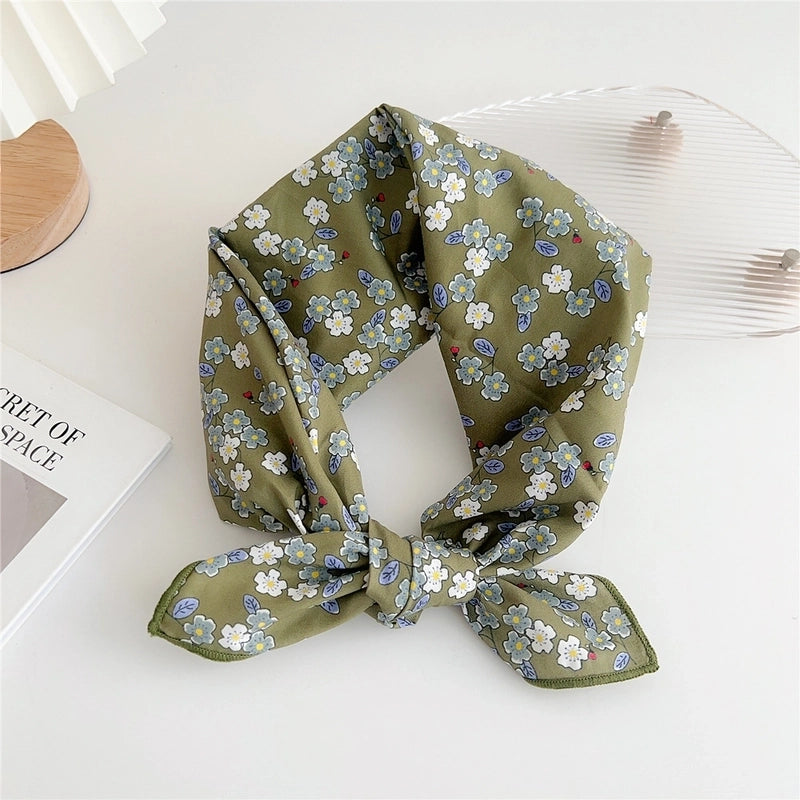 Women's Minimalist Flower Cotton And Linen Printing Scarf