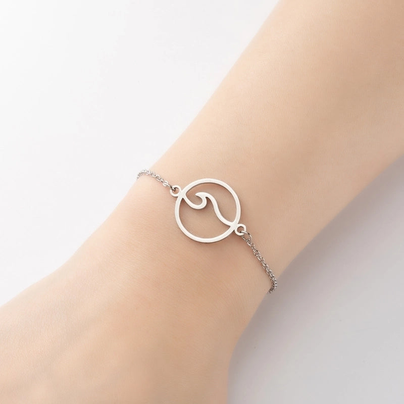 Minimalist Geometric Titanium Steel Bracelets Plating No Inlaid Stainless Steel Bracelets