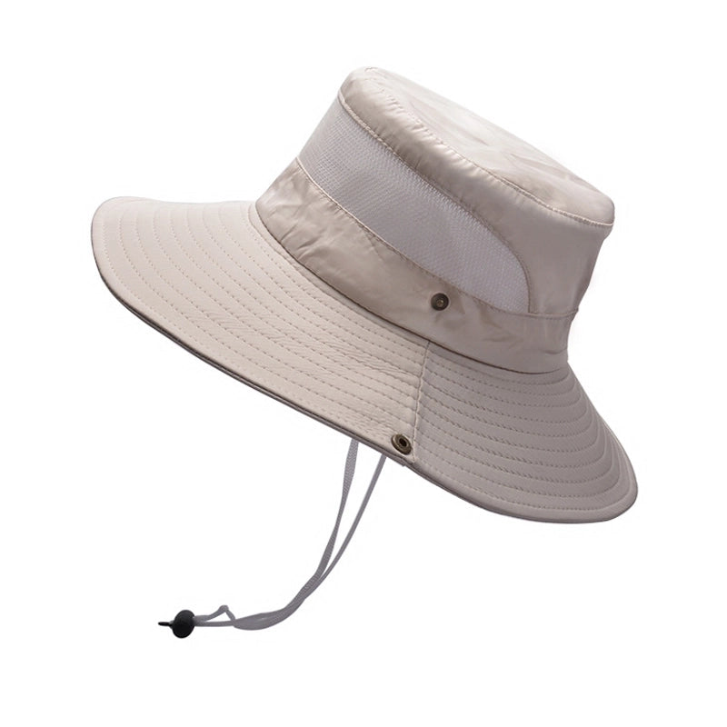 Unisex Basic Solid Color Fake Drawstring Wide Eaves Bucket Hat