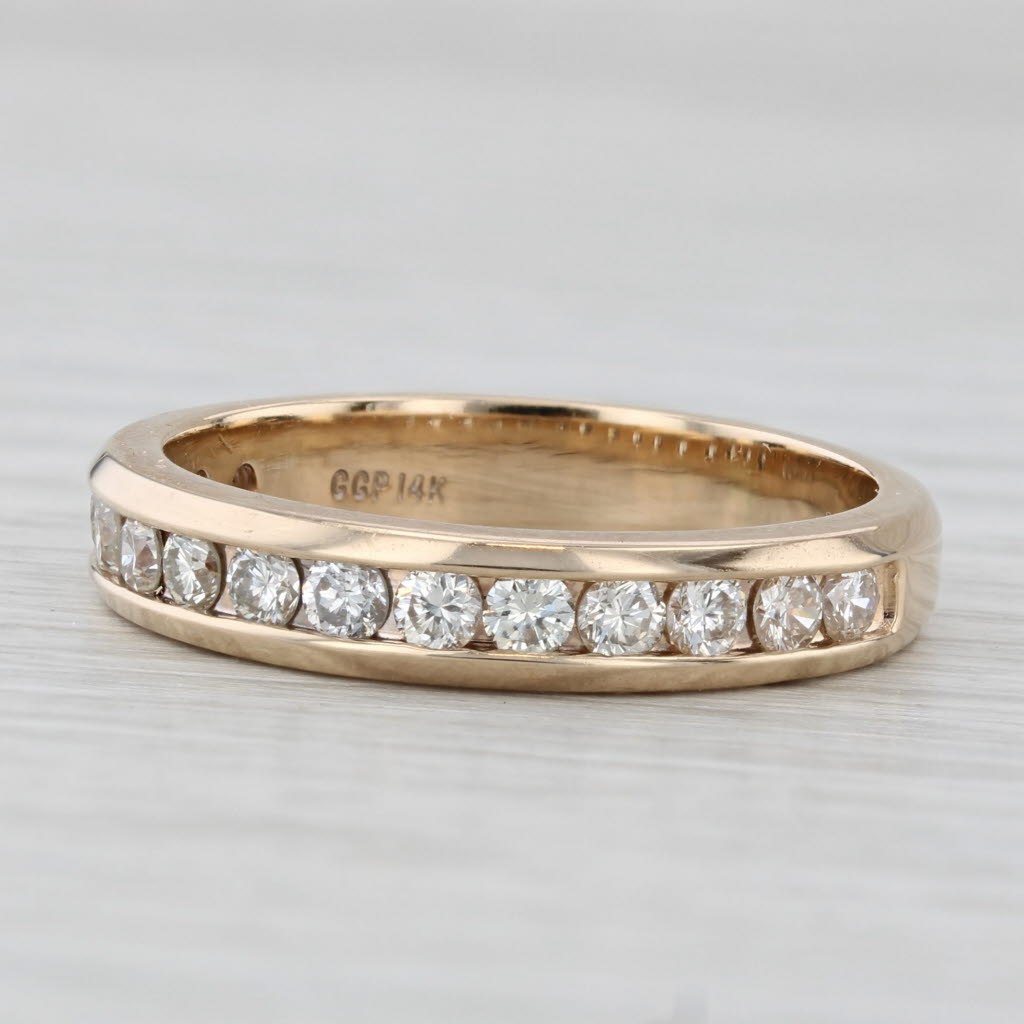 0.75ctw Channel Set Diamond Wedding Band 14k Yellow Gold Men's Ring