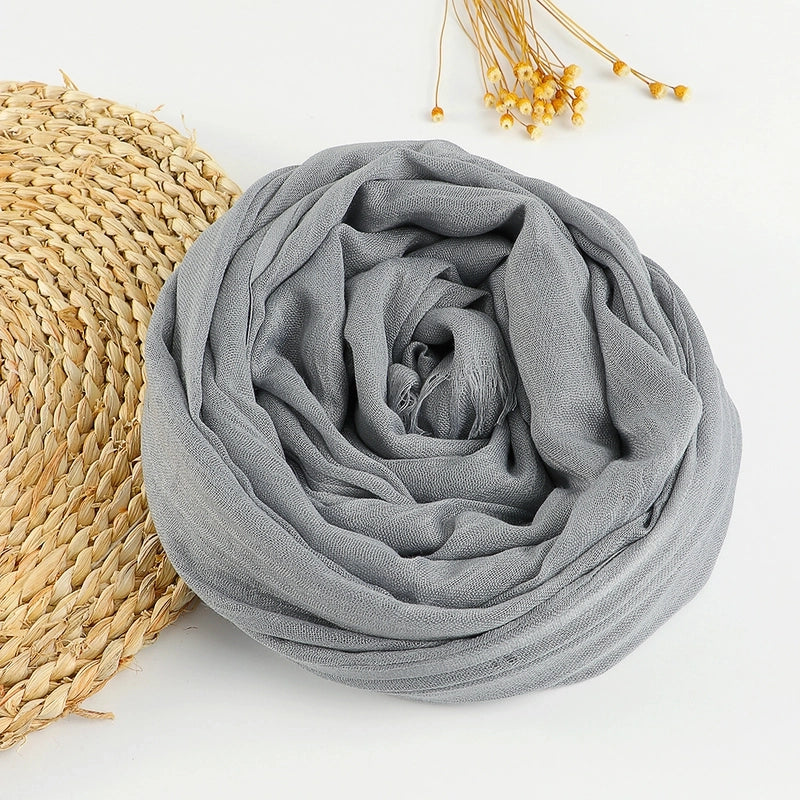 Women's Sweet Solid Color Cotton Silk Scarves