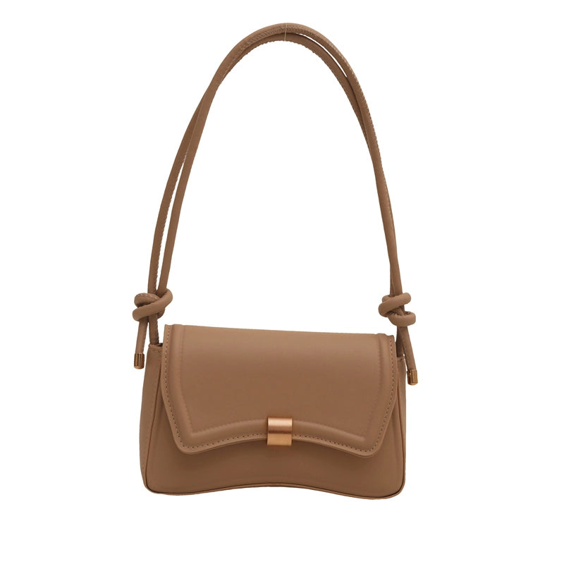 Women's Pu Leather Solid Color Basic Square Magnetic Buckle Shoulder Bag Crossbody Bag