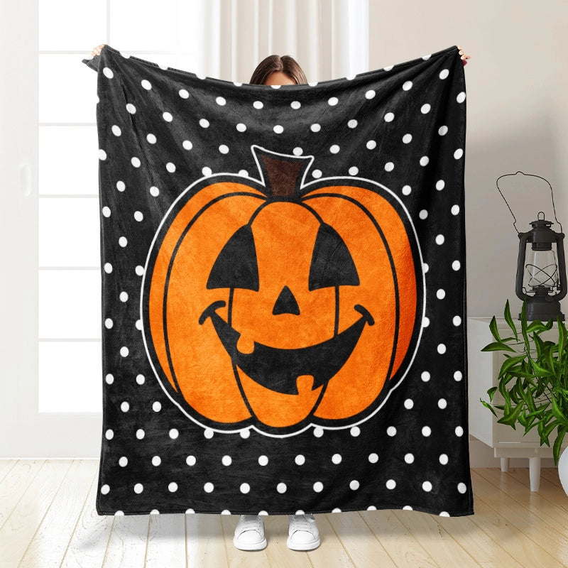 Halloween Cute Pumpkin Bat Ghost Polyester Blanket Couch & Sofa Decor