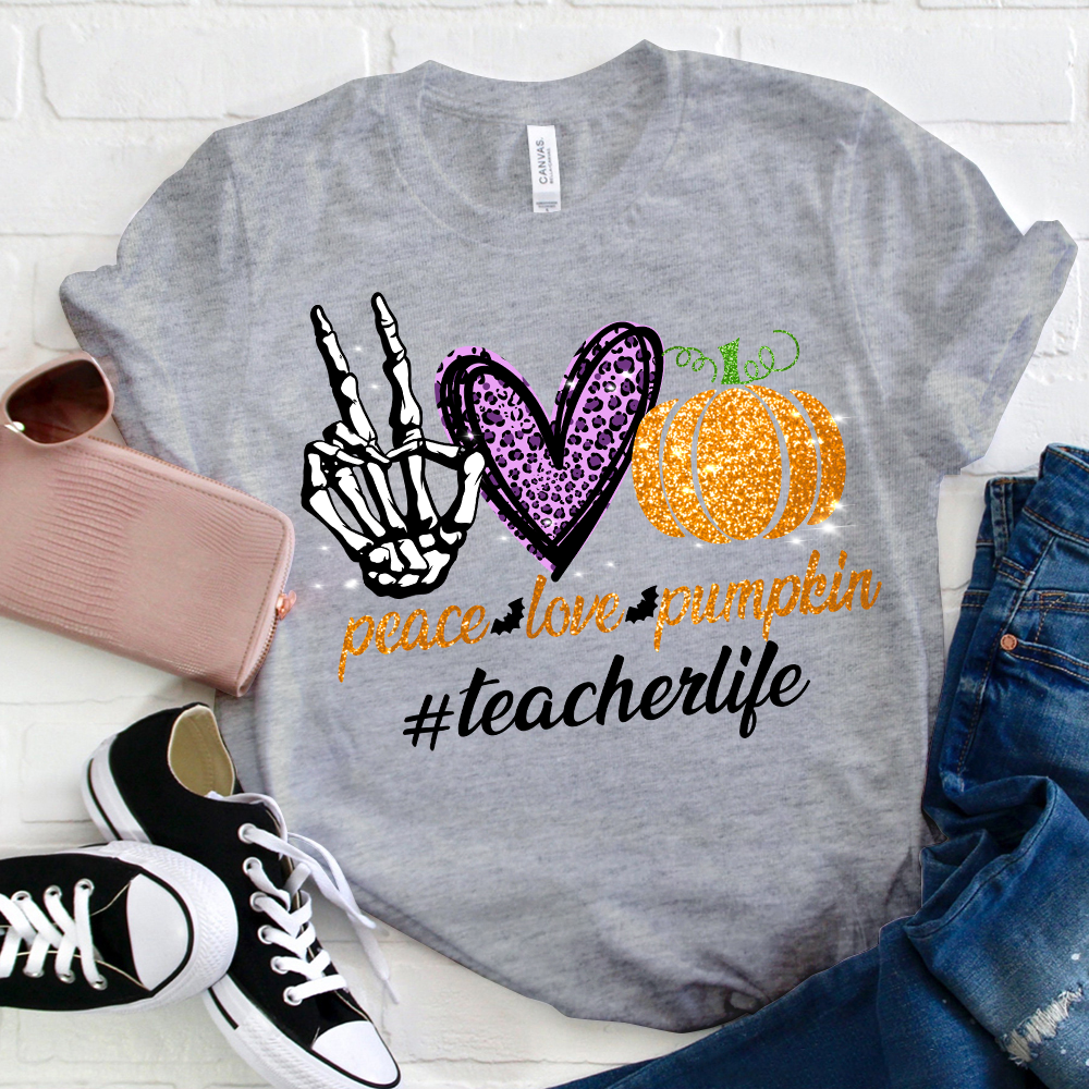 Peace Love Shining Pumpkin T-Shirt