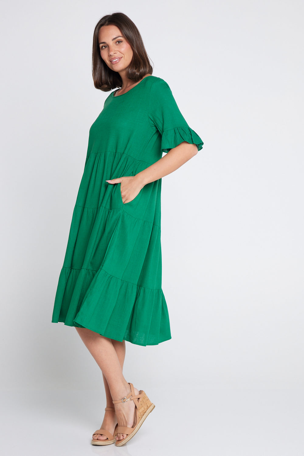 Linen Dress - Green