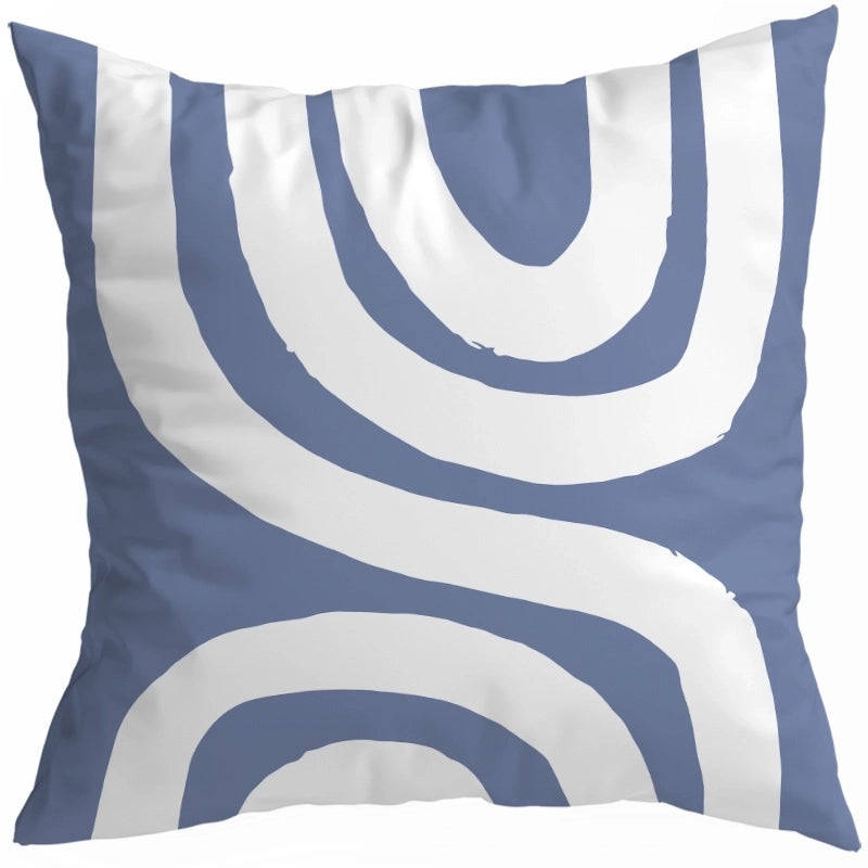 Exaggerated Modern Style Artistic Geometric Color Block Fibre Peach Skin Pillow Cases