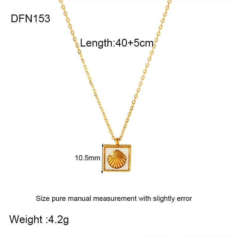 304 Stainless Steel Gold Plated Minimalist Classic Style Plating Solid Color Pendant Necklace