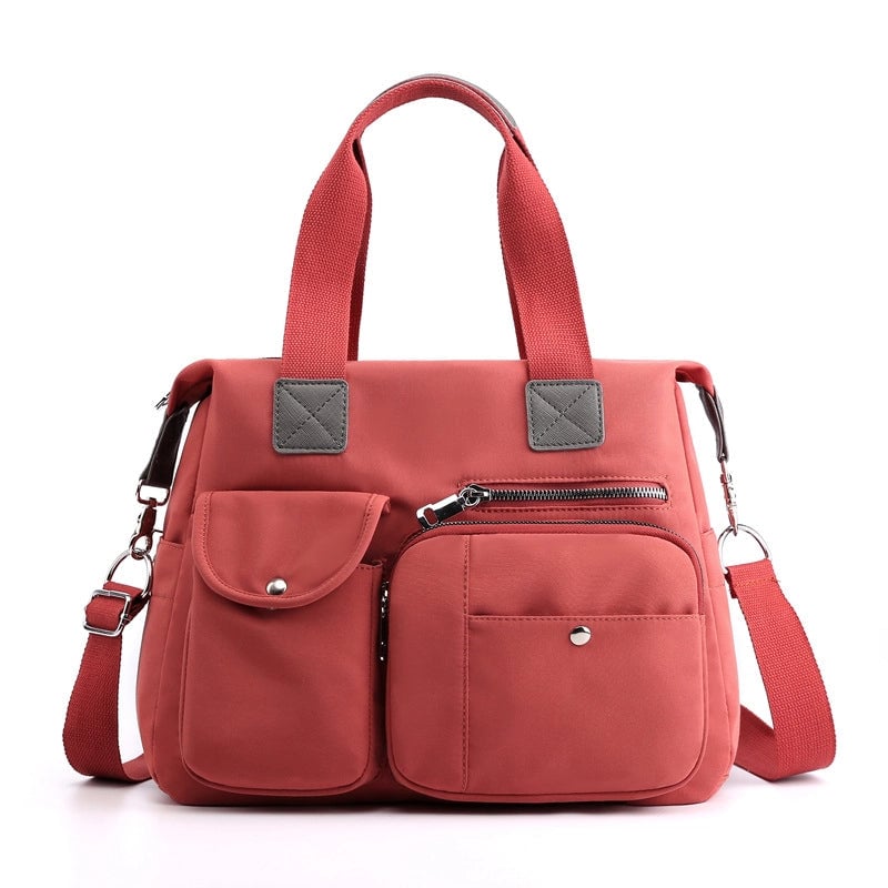 Women's Medium All Seasons Nylon Solid Color Basic Classic Style Square Zipper Shoulder Bag Handbag