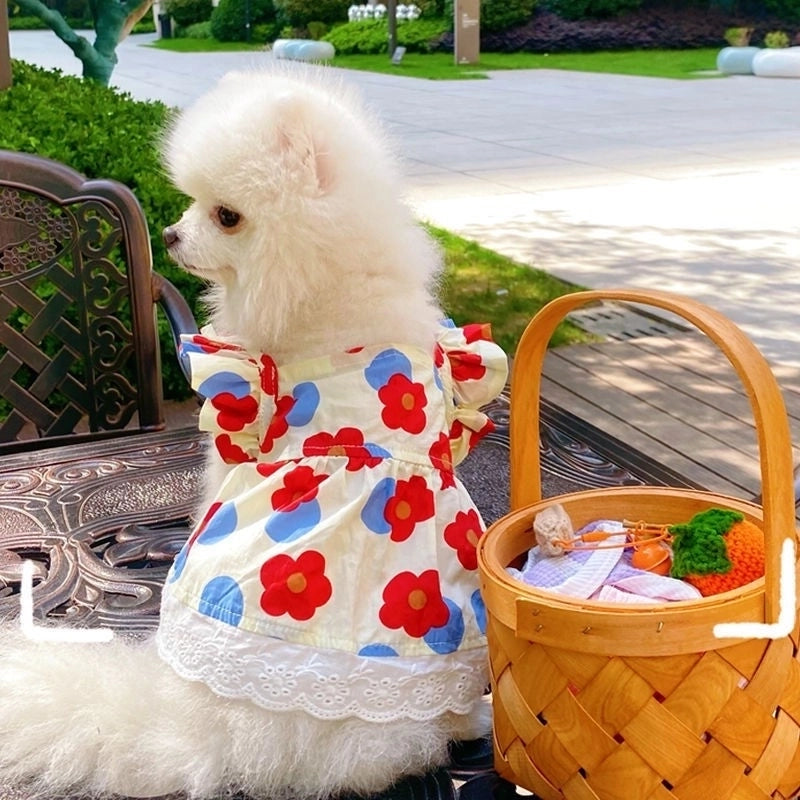 Pastoral Cotton Ditsy Floral Pet Clothing