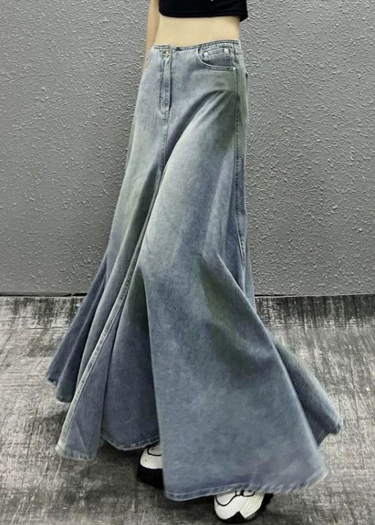 Modern Blue Original Design High Waist Denim Skirts Summer