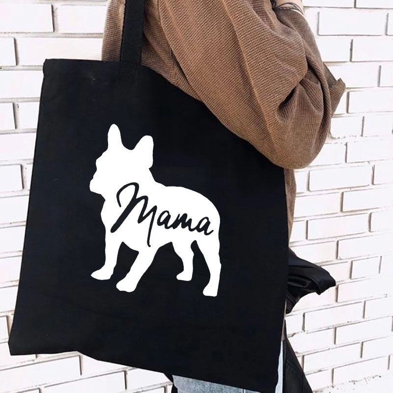 Unisex Canvas Printing Letter Cute Square Open Canvas Bag