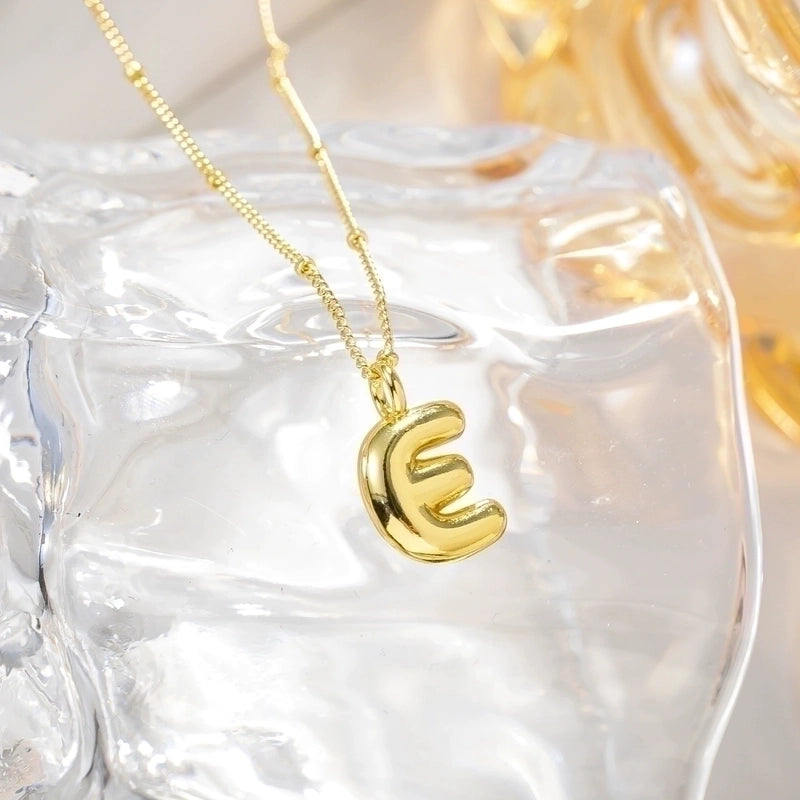 Minimalist Streetwear Letter Copper K Gold Plated Pendant Necklace