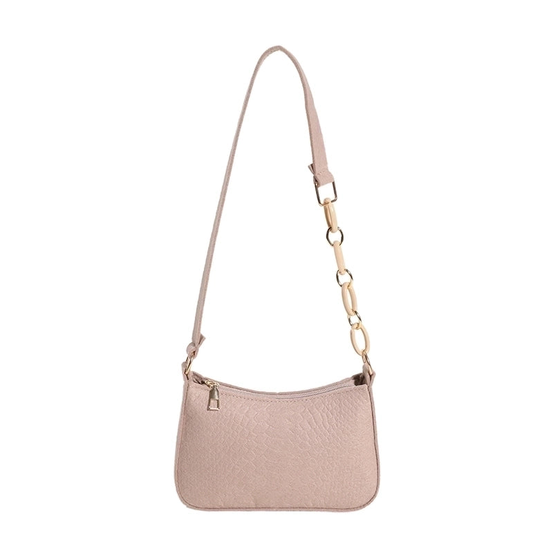 Women's All Seasons Felt Solid Color Vintage Style Square Zipper Shoulder Bag