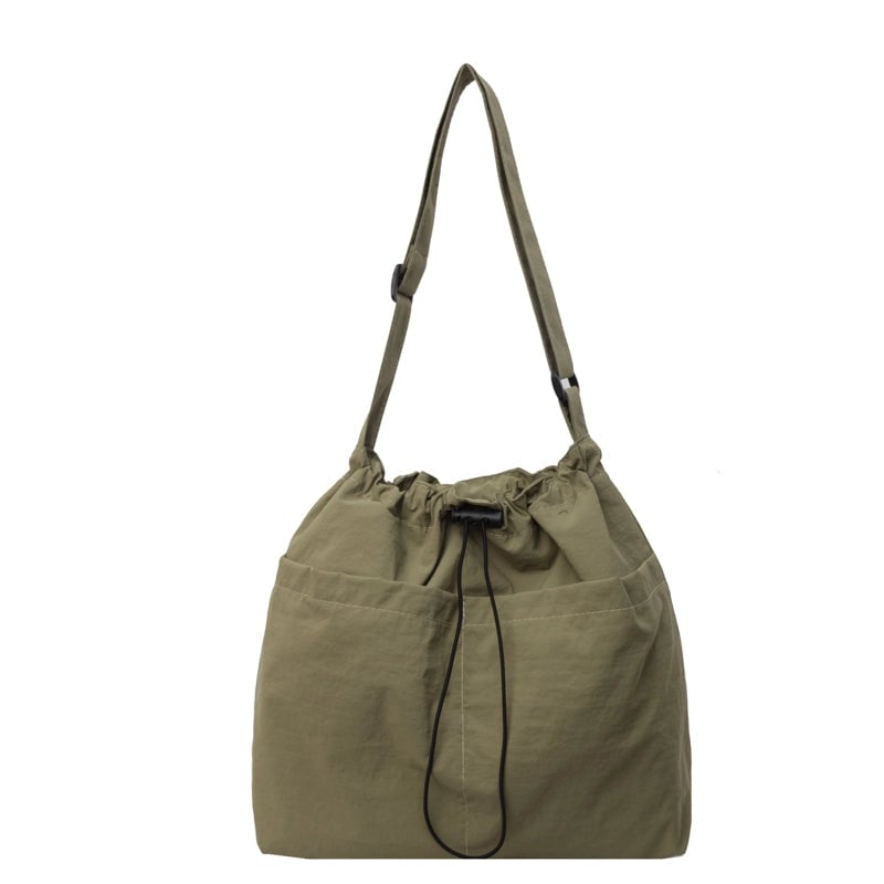 Women's Medium Cloth Solid Color Basic Classic Style Square Zipper Shoulder Bag