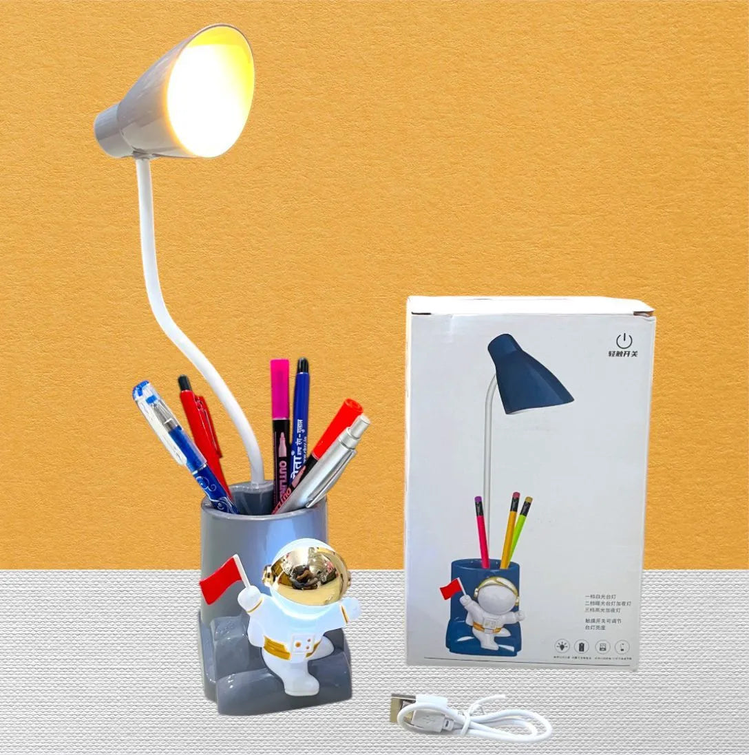 LED Desk Lamp with Penholder. Dual Light (Astronaut design)