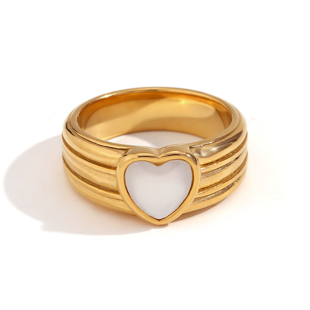 Women Fashion Circle Geometric Stainless Steel 18K Gold Plated Rings