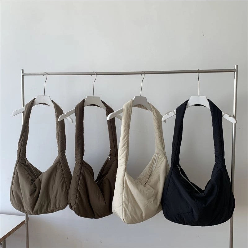 Bag Women's Bag Large Capacity Autumn And Winter New Arrival Sponge Bag Soft Waxy Shoulder Tote Bag Vintage Crossbody Bag Women's Bag