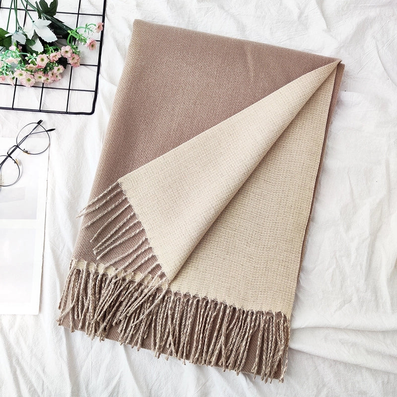 Unisex Sweet Minimalist Solid Color Imitation Cashmere Polyester Scarf