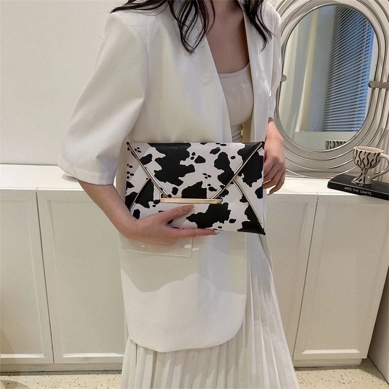 Pu Leather Color Block Square Evening Bags