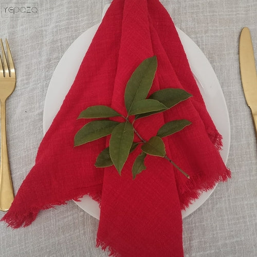 1 piece wedding 100% cotton white cheesecloth Christmas napkin table